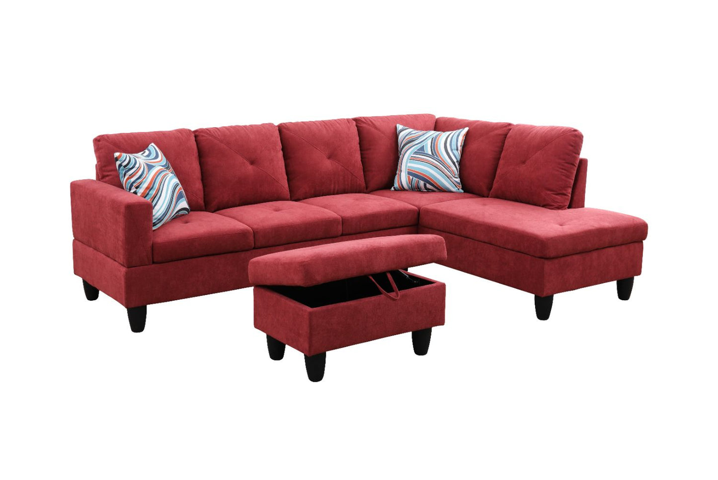 Red Flannel Living Room Sofa Set